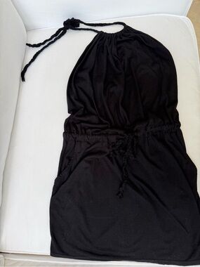 Echo Black Halter Swim Coverup